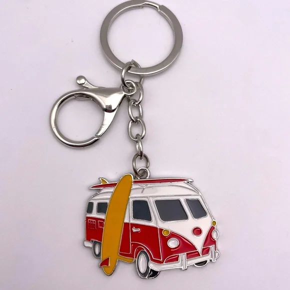 SURF’S UP | Red VW Bus | Bag Charm | Keychain (Brand New!) ✨ - Picture 3 of 11
